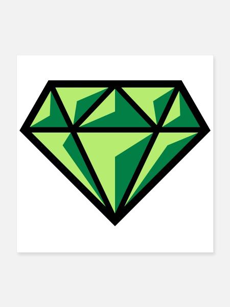 Diamant (pierre précieuse symbole brillant / POS Gre 3C) - Poster 40 x 40 cm - blanc - Devant