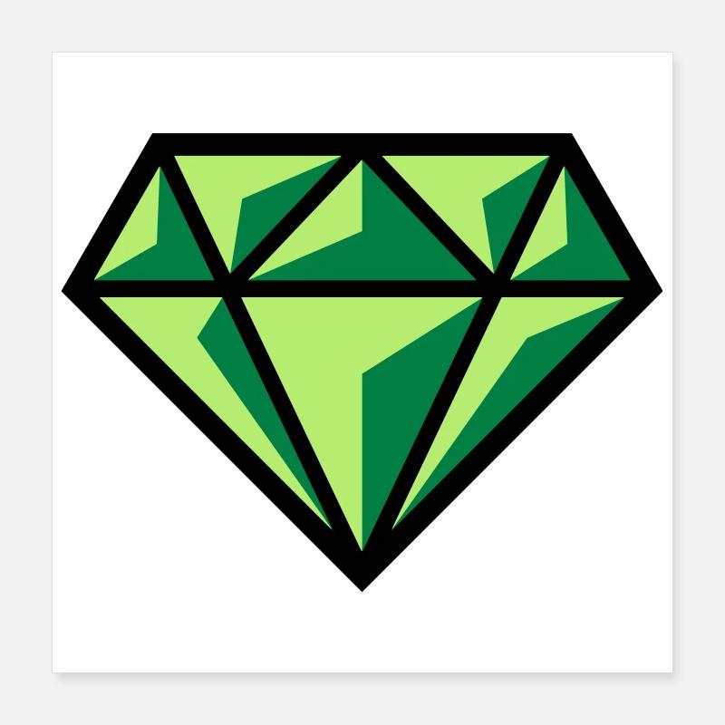 Diamant (Edelstein Brillant Symbol / POS Gre 3C) Poster 40x40 cm
