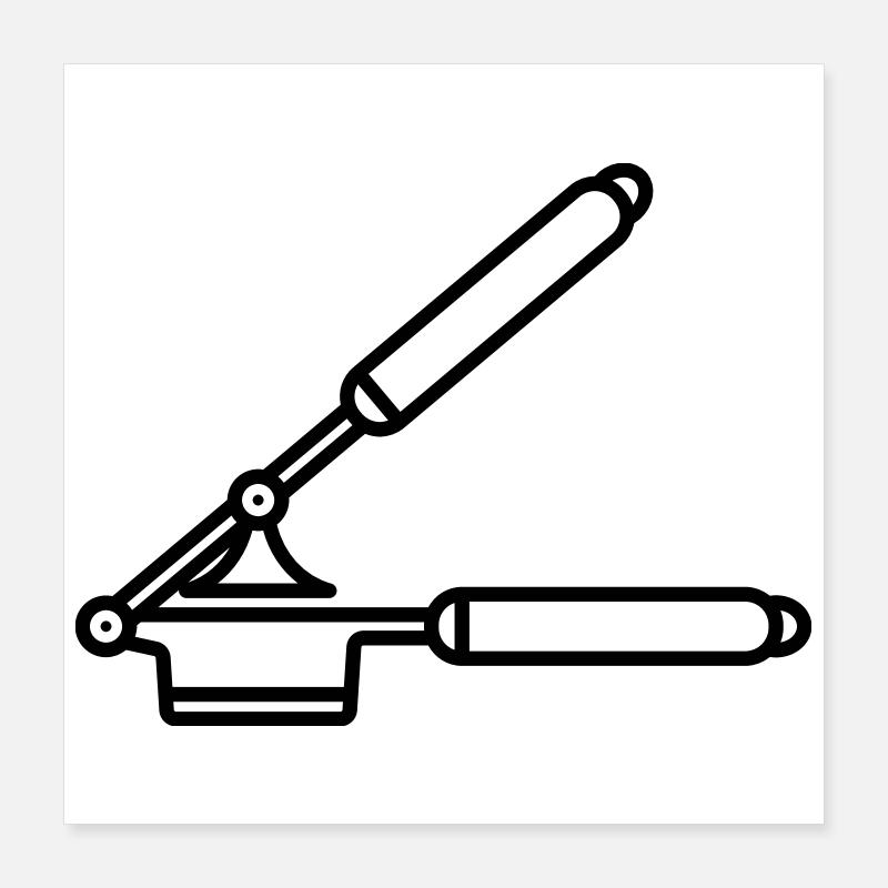  Knoblauch Presse oder Spätzle Presse Poster 40x40 cm