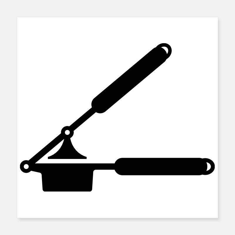 Knoblauch Presse oder Spätzle Presse Poster 40x40 cm