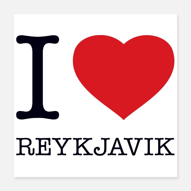 J’adore Reykjavik Poster 40 x 40 cm