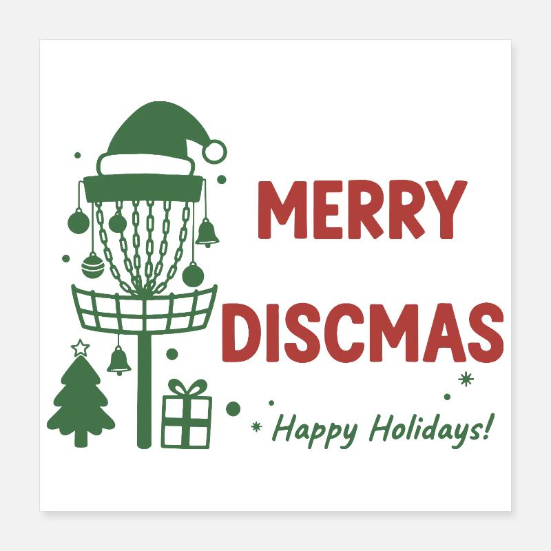 Panier de disc golf Joyeux Discmas Joyeuses Fêtes Poster 40 x 40 cm