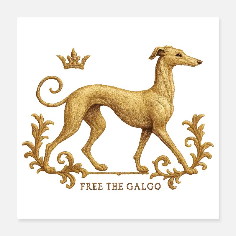 Free the Galgo - Embroidery Nr01 Poster 40x40 cm