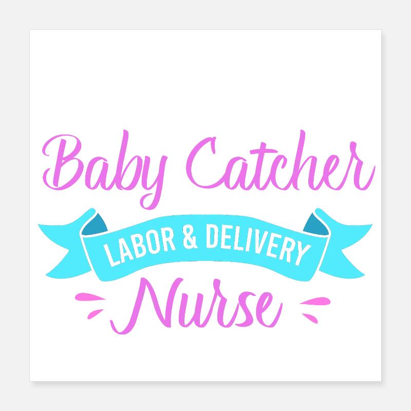 Entbindung Hebamme Poster 40x40 cm