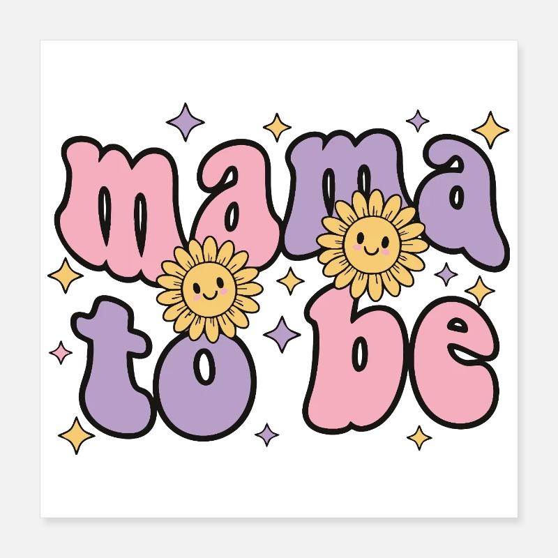 Geschlechterenthüllung: Mama wird Baby-Party-Team-Mädchen Poster 40x40 cm