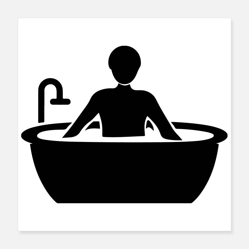 Bathing Bathtub Poster 16" x 16" (40x40 cm)