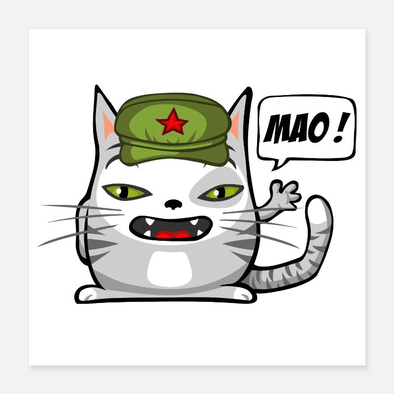 Cat communiste Poster 40 x 40 cm