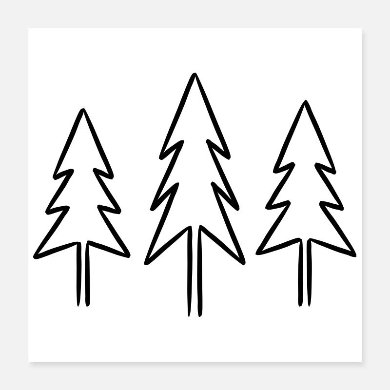 Fir fir trees forest Christmas Advent Poster 16" x 16" (40x40 cm)