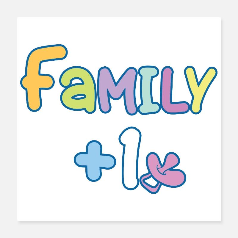 Familie Plus eins Poster 40x40 cm