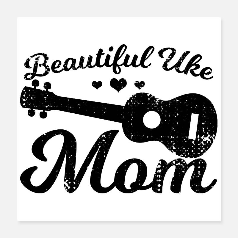 Schöne Ukulele Mama Poster 40x40 cm