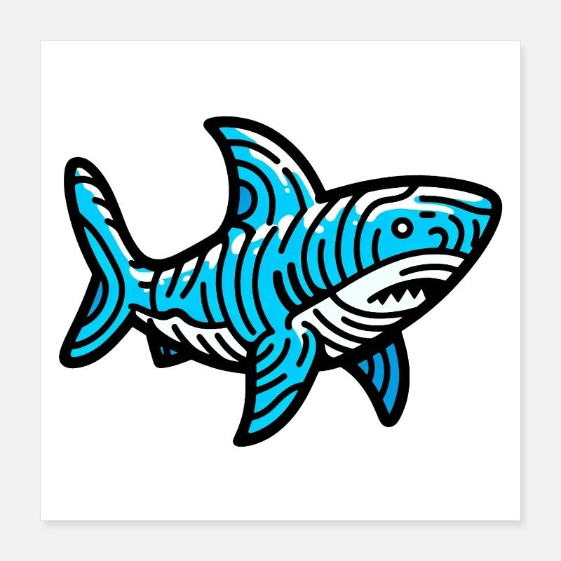 Requin Poster 40 x 40 cm