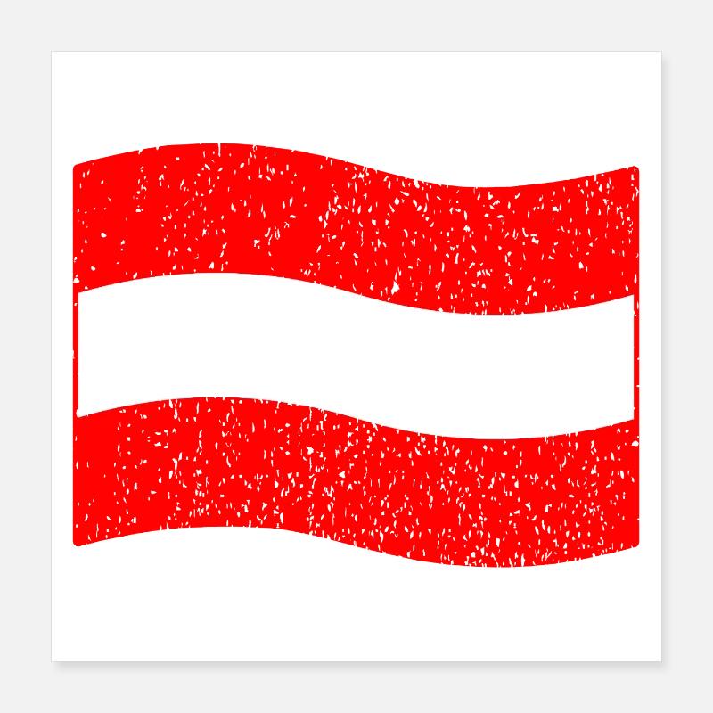 Drapeau vintage de l’Autriche Poster 40 x 40 cm