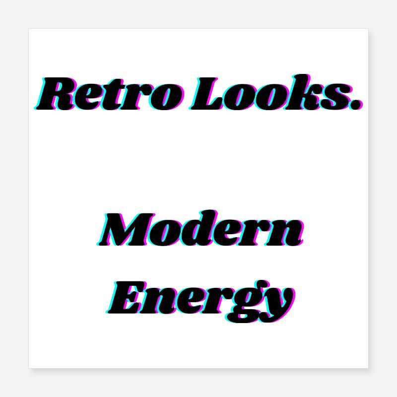 Retro Neon Glitch Typography Design Poster 16" x 16" (40x40 cm)