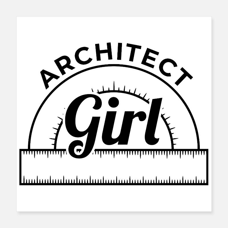 Fille Architecte Poster 40 x 40 cm