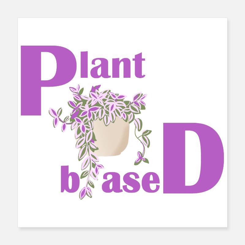 Plant Based – Pinkes Design Topfpflanze Poster 40x40 cm