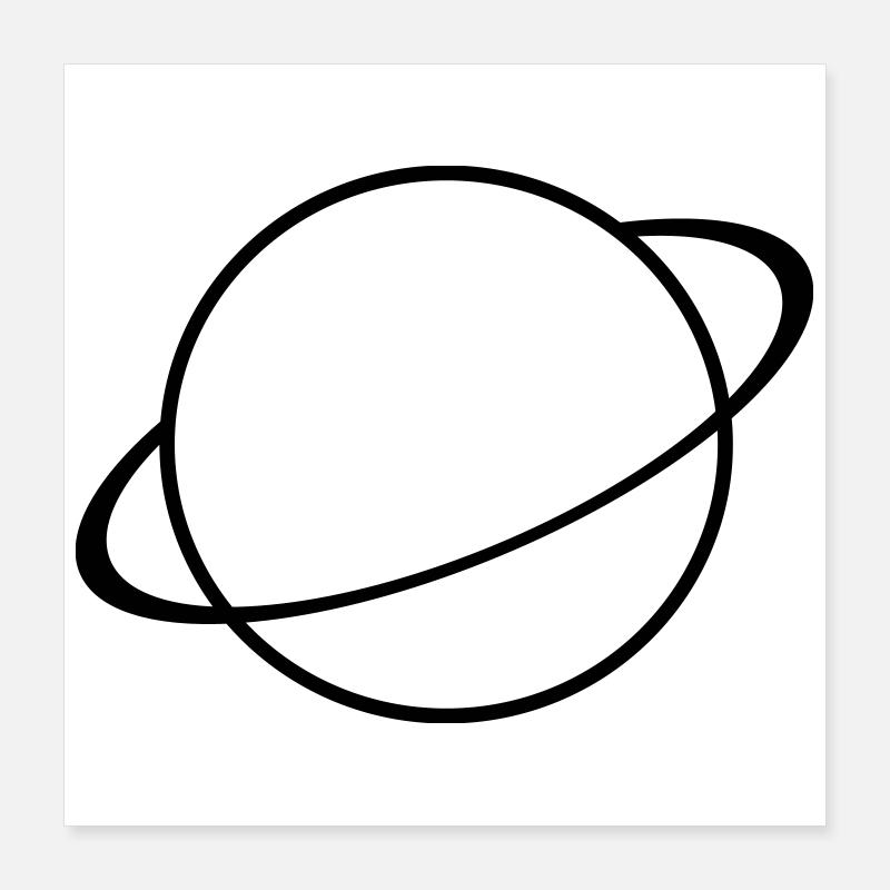 Icône de Saturne - Symbole de la planète Poster 40 x 40 cm