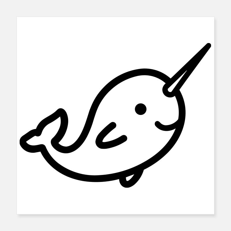 narwhal Poster 16" x 16" (40x40 cm)