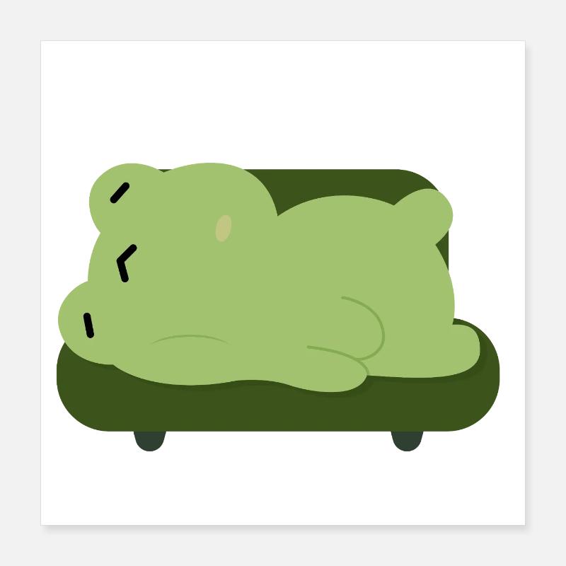 Camarade de canapé grenouille endormie Poster 40 x 40 cm