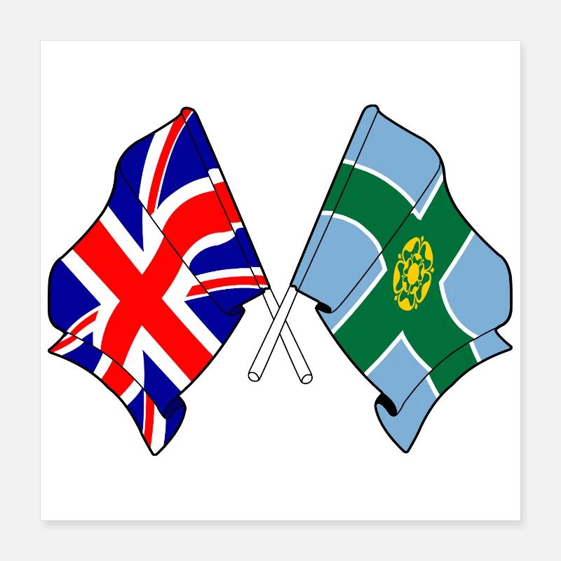 Derbyshire & Großbritannien Poster 40x40 cm