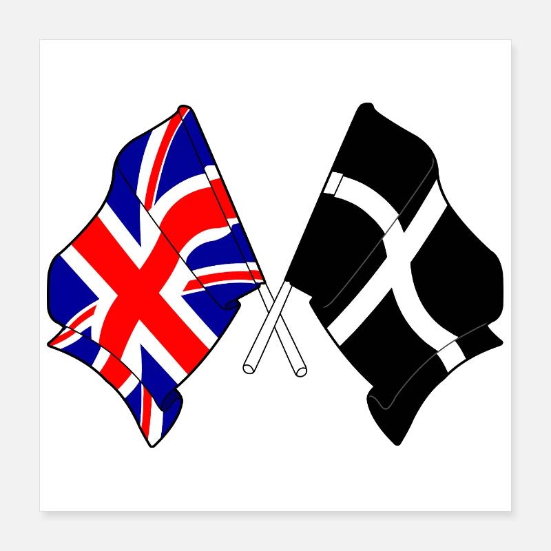 Cornwall & GB Crossbreed Poster 16" x 16" (40x40 cm)