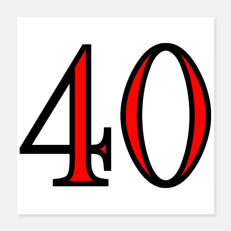40. 40 ANS. 40e ANNIVERSAIRE. ANNIVERSAIRE 40 ANS. Poster 40 x 40 cm