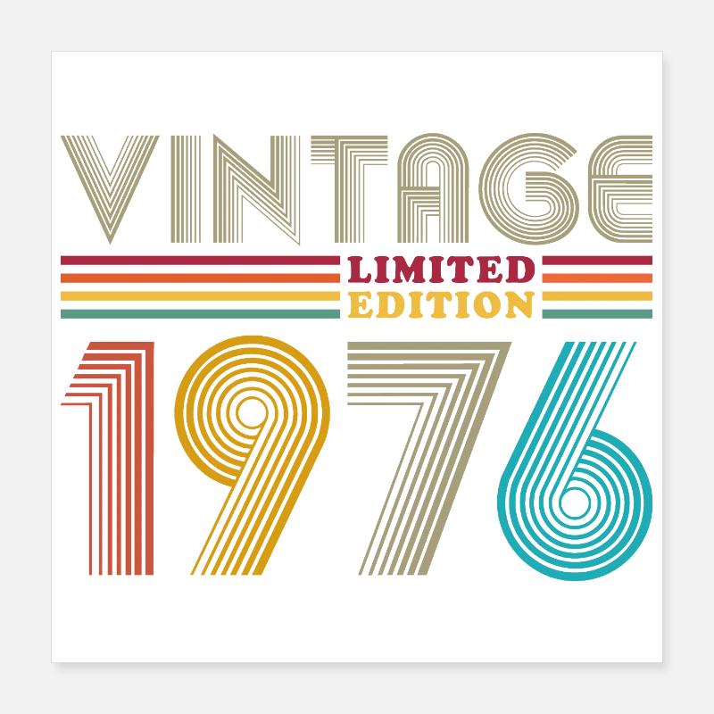 1976 Vintage Retro Geburtstagsgeschenk Poster 40x40 cm