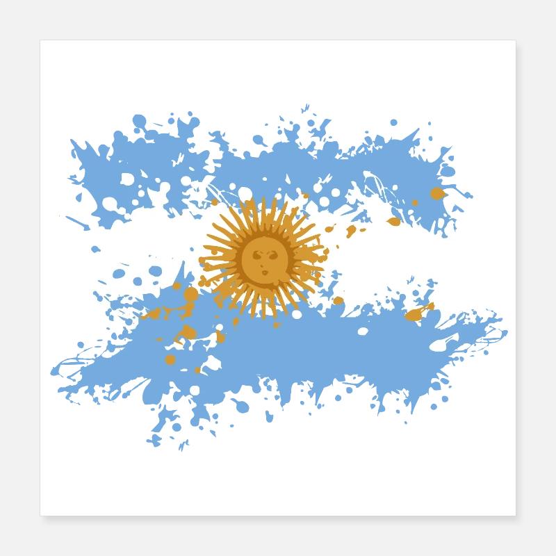 Éclaboussure du drapeau argentin Poster 40 x 40 cm