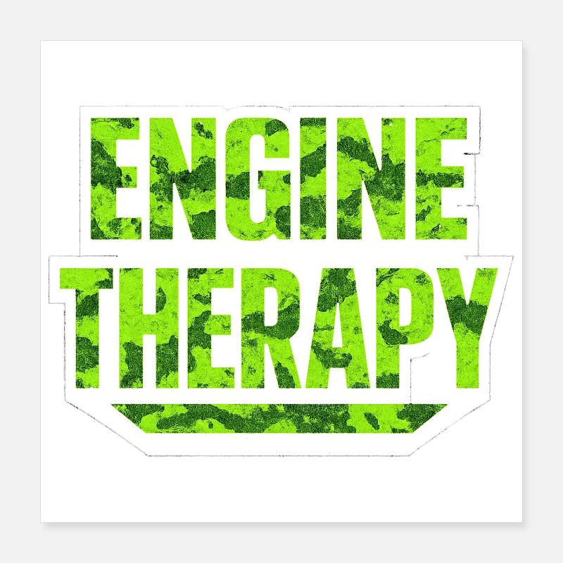 Engine Therapy – Schrauber Spruch Auto Tuning Werk Poster 40x40 cm