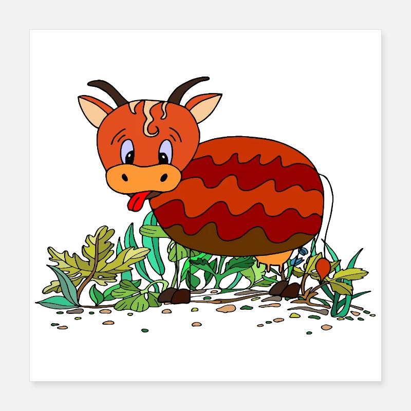 Kuh Poster 40x40 cm