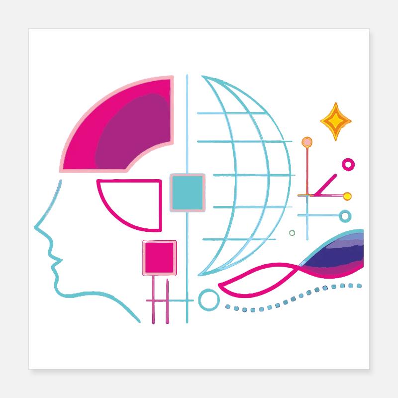 Globale Intelligenz Poster 40x40 cm