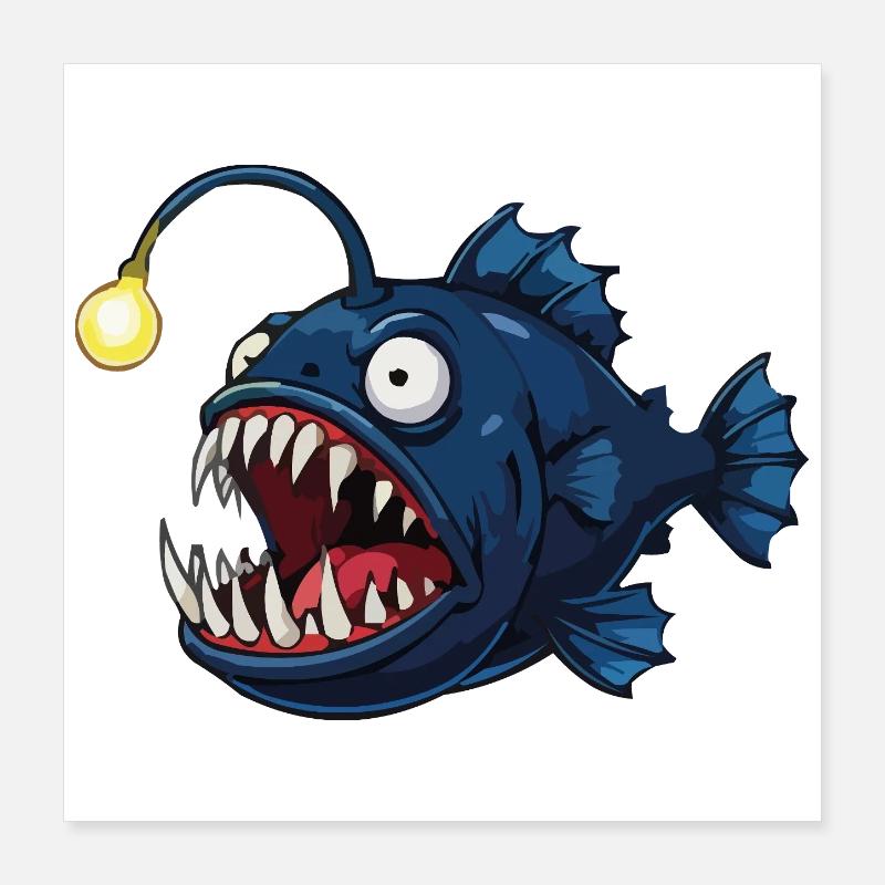 Deep-sea frogfish with light Poster 16" x 16" (40x40 cm)