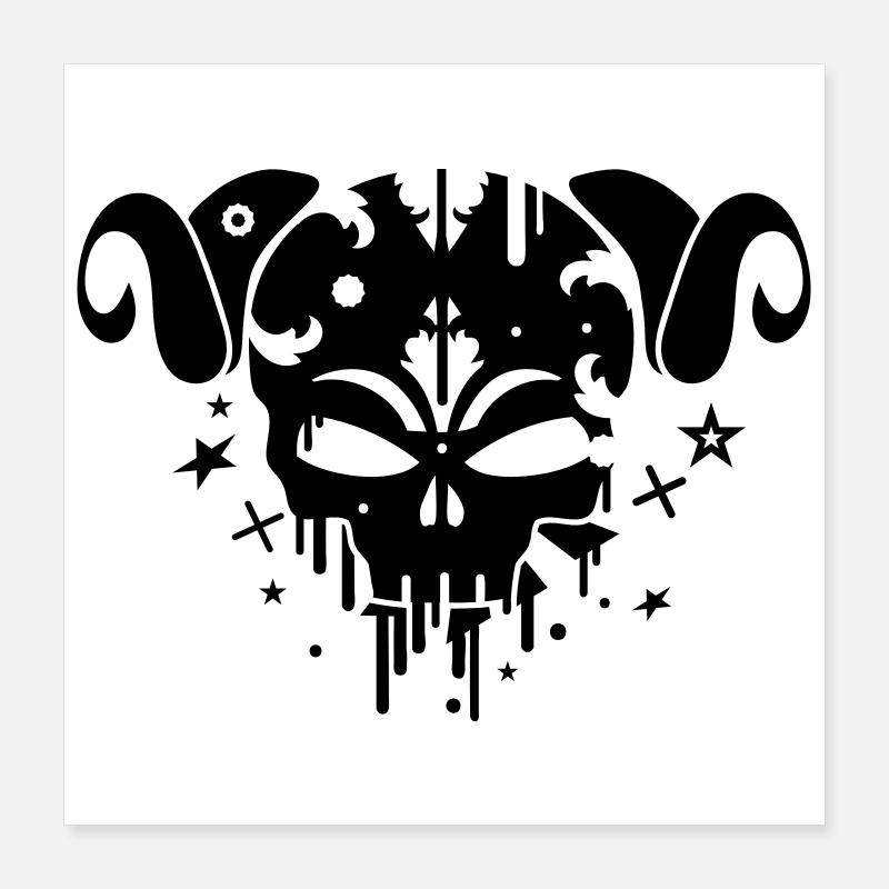 Faun skull Poster 16" x 16" (40x40 cm)