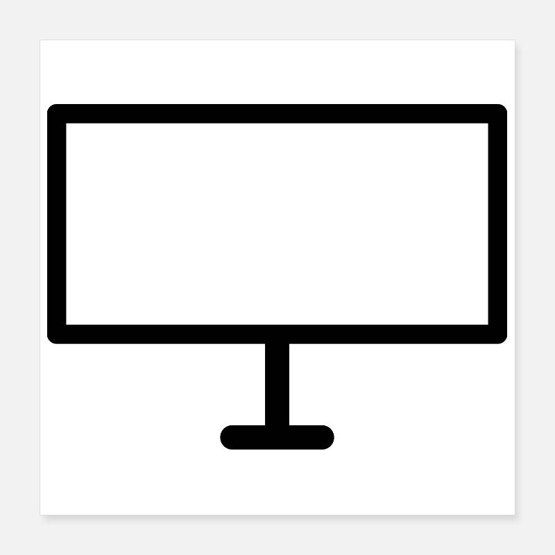 Icône de moniteur PC – Pour le bureau, les joueurs et les nerds Poster 40 x 40 cm