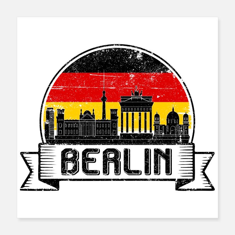 Berlin Skyline Crest Poster 16" x 16" (40x40 cm)