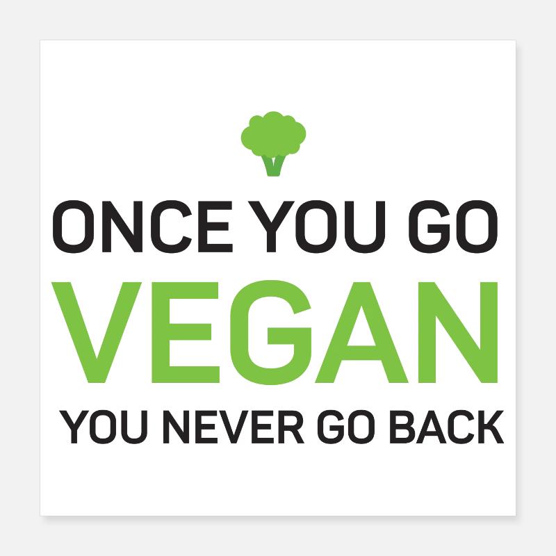 Once You Go Vegan You Never Go Back Poster 16" x 16" (40x40 cm)