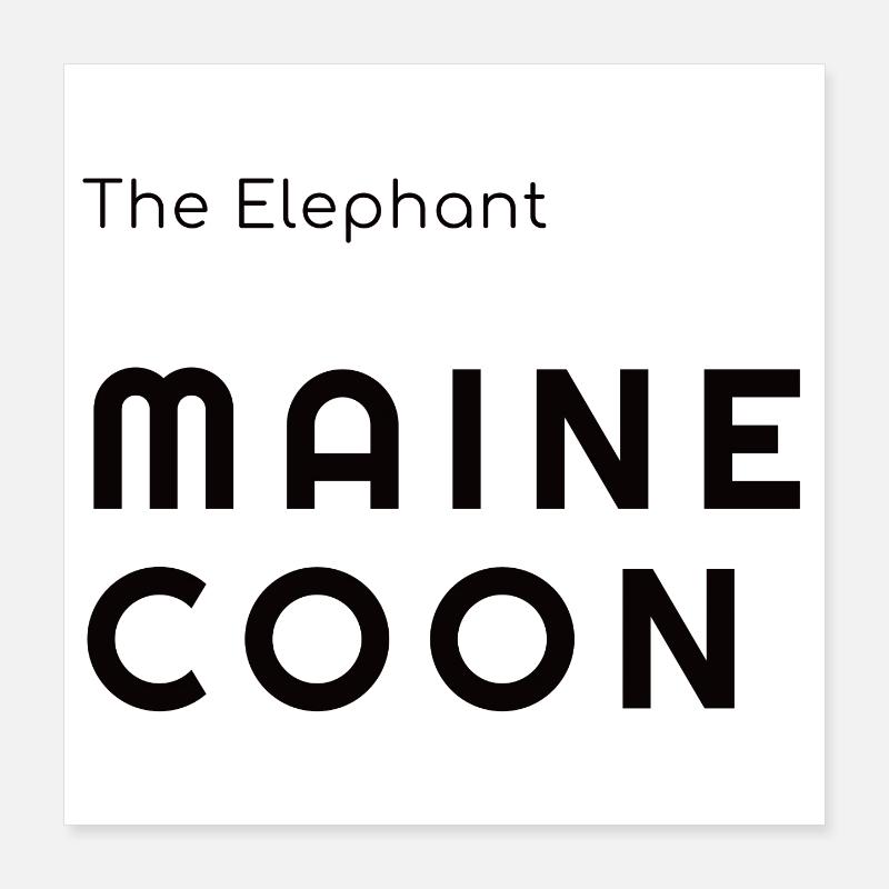 Der Elefant Maine Coon - Confortaa Style Poster 40x40 cm