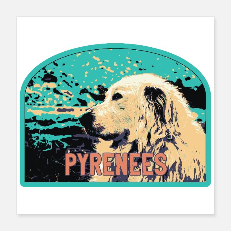 Pyrenees Shepherd Dog Patch: Mountain Companion Poster 16" x 16" (40x40 cm)