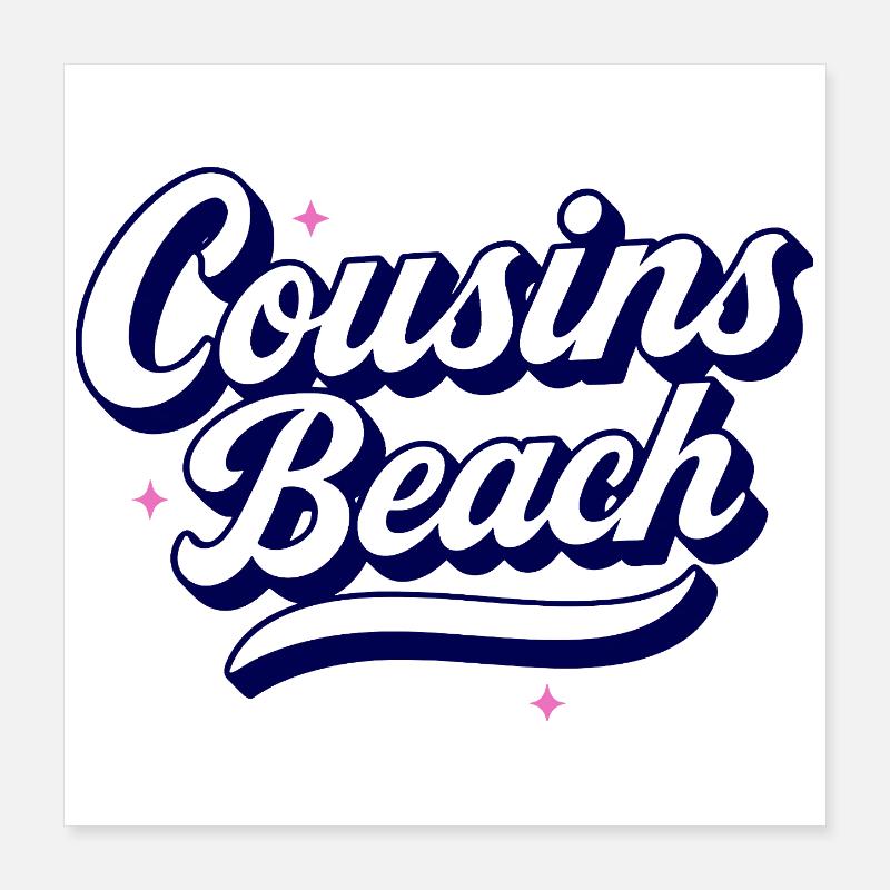 Cousins Beach - Conception de script rétro Poster 40 x 40 cm