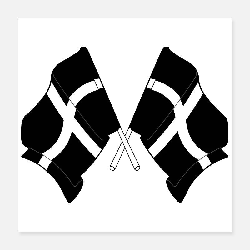 Drapeaux croisés de Cornouailles Poster 40 x 40 cm