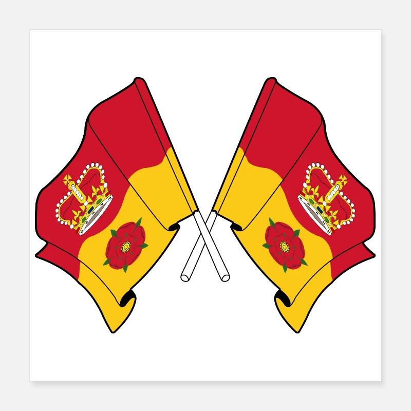 Drapeaux croisés du Hampshire Poster 40 x 40 cm