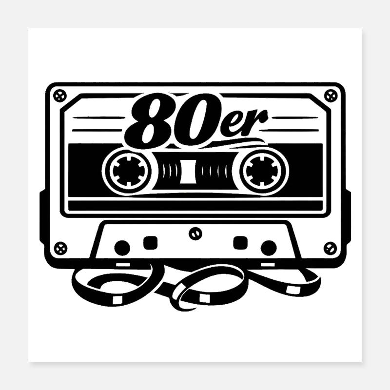 80s Cassette Retro Poster 16" x 16" (40x40 cm)