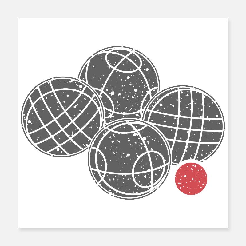 Boules de boccia et pétanque Poster 40 x 40 cm