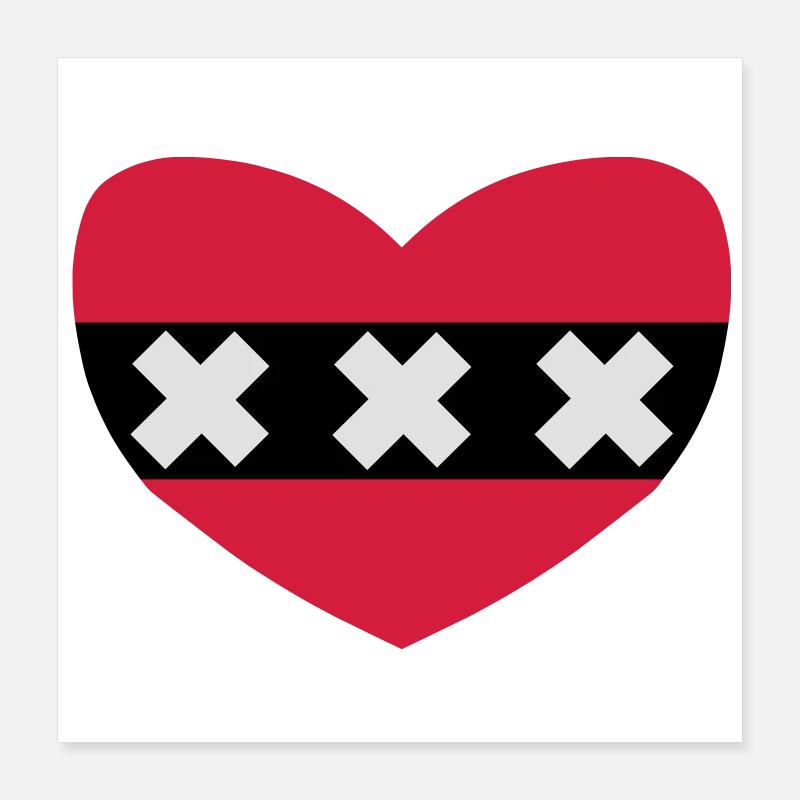 Love Amsterdam Poster 16" x 16" (40x40 cm)
