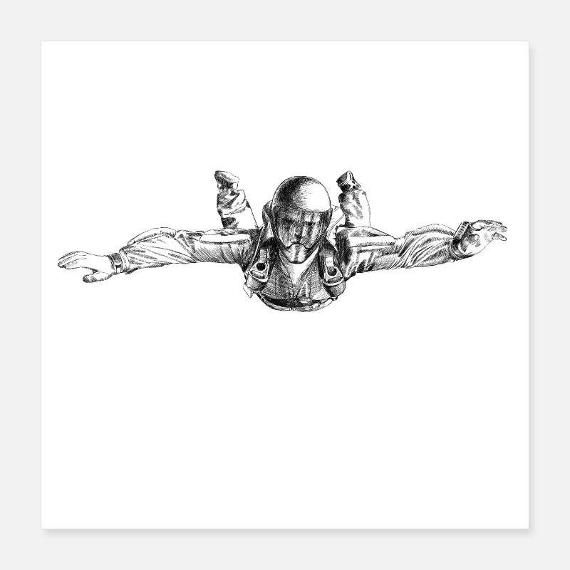 Skydiver Poster 40 x 40 cm