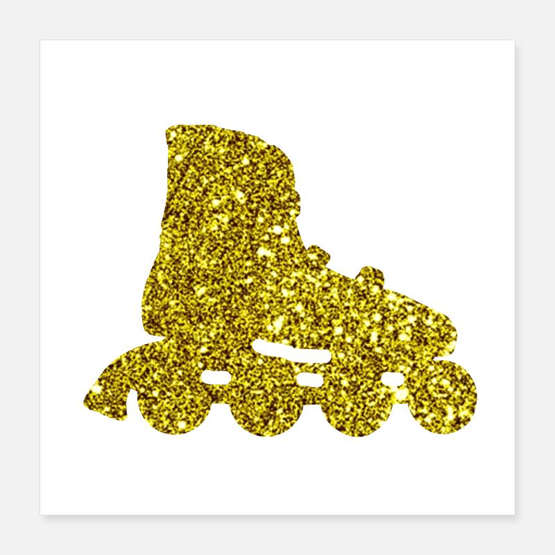 Gold Inline Skate Poster 40x40 cm