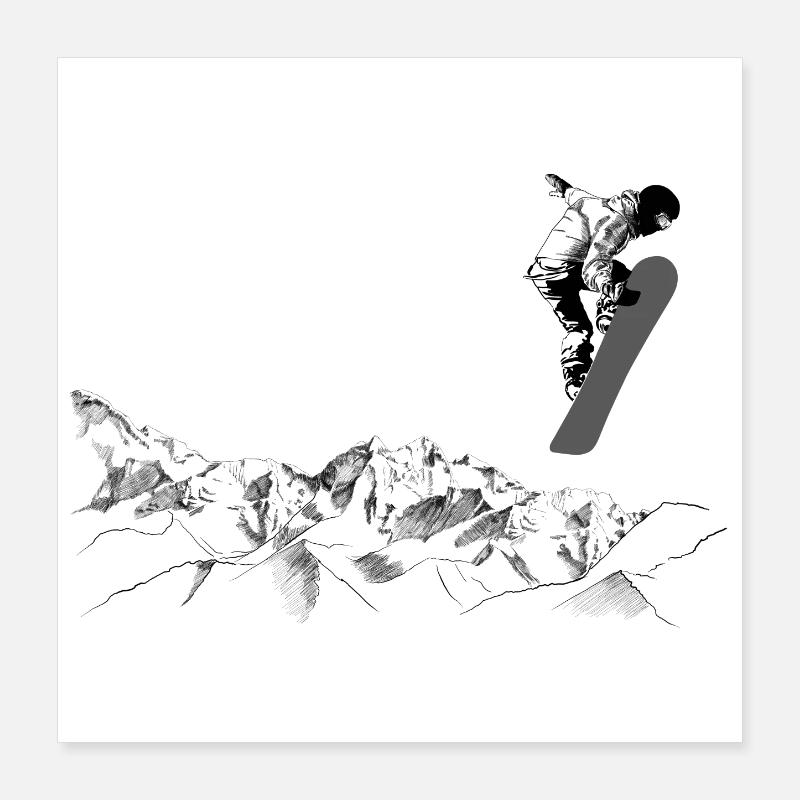 snowboarders Poster 16" x 16" (40x40 cm)