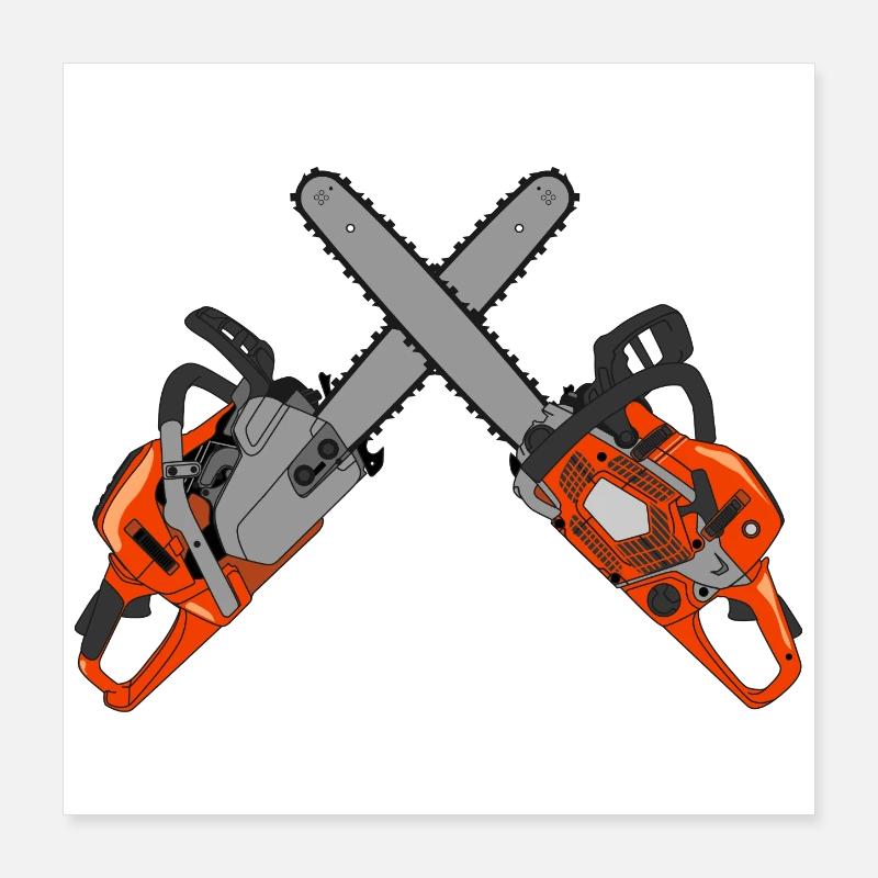 Tronçonneuse Poster 40 x 40 cm