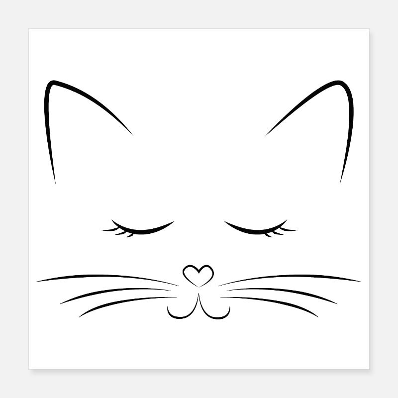 Meow! Cat Illustration Poster 16" x 16" (40x40 cm)