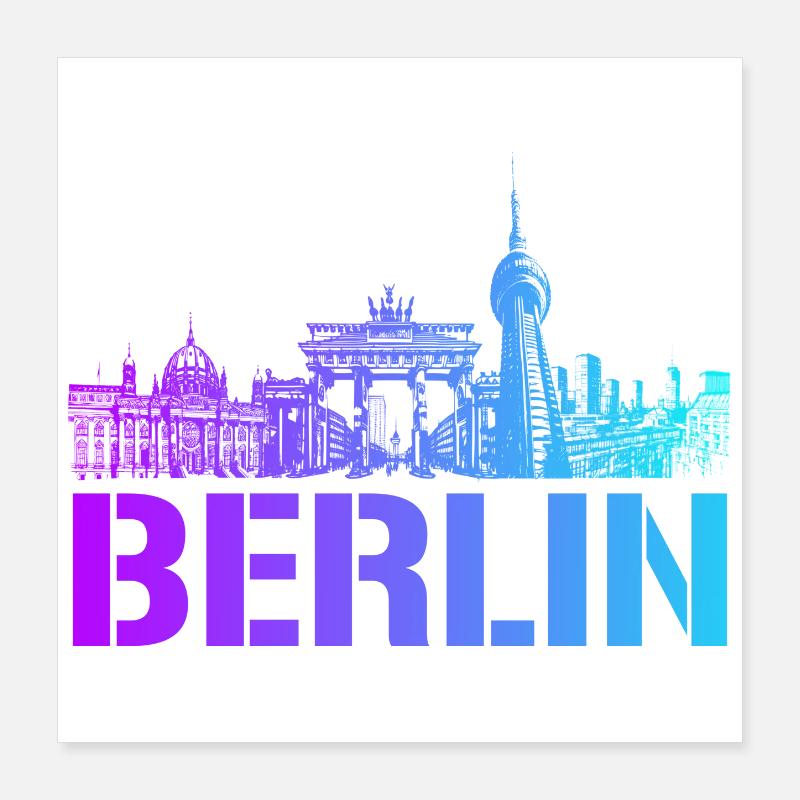 Ligne d’horizon de Berlin avec point de repère de Berlin Poster 40 x 40 cm