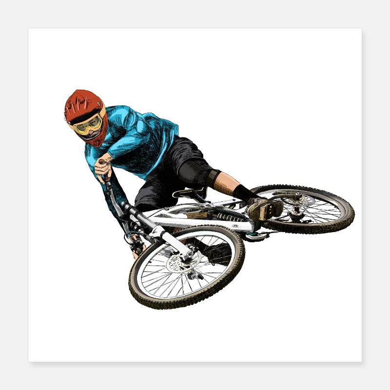 Mountain bikers Poster 16" x 16" (40x40 cm)